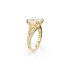 Stilla cocktail ring, Square cut, White, Gold-tone plated