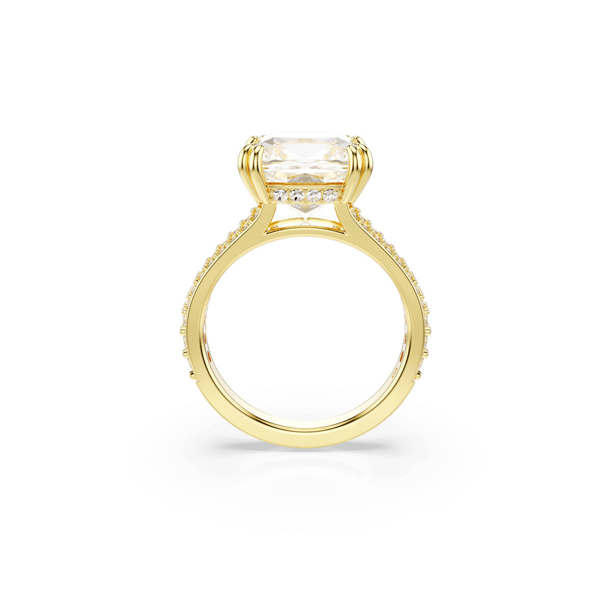 Stilla cocktail ring, Square cut, White, Gold-tone plated