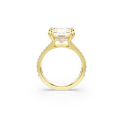 Stilla cocktail ring, Square cut, White, Gold-tone plated