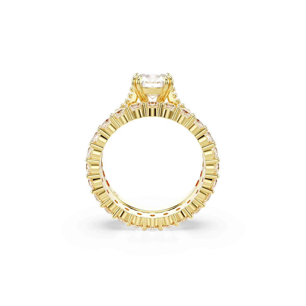 Stilla ring, Set (2), Round cut, White, Gold-tone plated