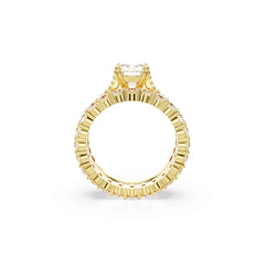 Stilla ring, Set (2), Round cut, White, Gold-tone plated