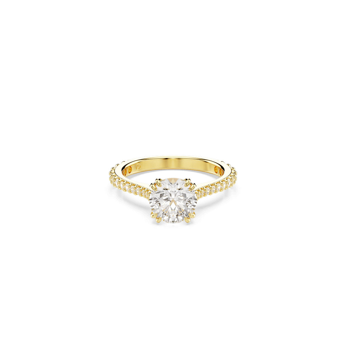 Stilla ring, Set (2), Round cut, White, Gold-tone plated