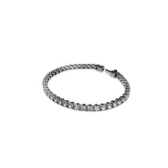 Matrix Tennis bracelet, Round cut, Gray, Ruthenium plated