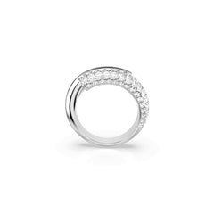 Dextera ring, White, Rhodium plated