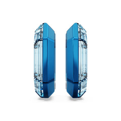 Lucent hoop earrings, Octagon shape, Small, Blue