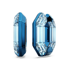 Lucent hoop earrings, Octagon shape, Small, Blue