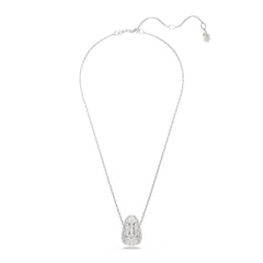 Sublima pendant, Round cut, White, Rhodium plated