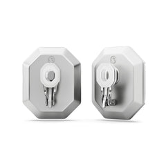 Lucent clip earrings, Octagon cut, White