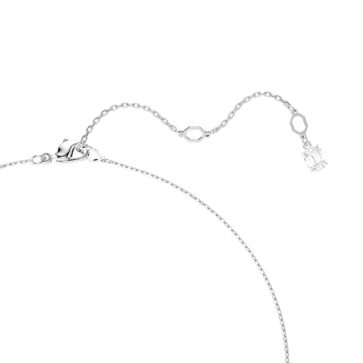 Hyperbola pendant, Mixed cuts, White, Rhodium plated
