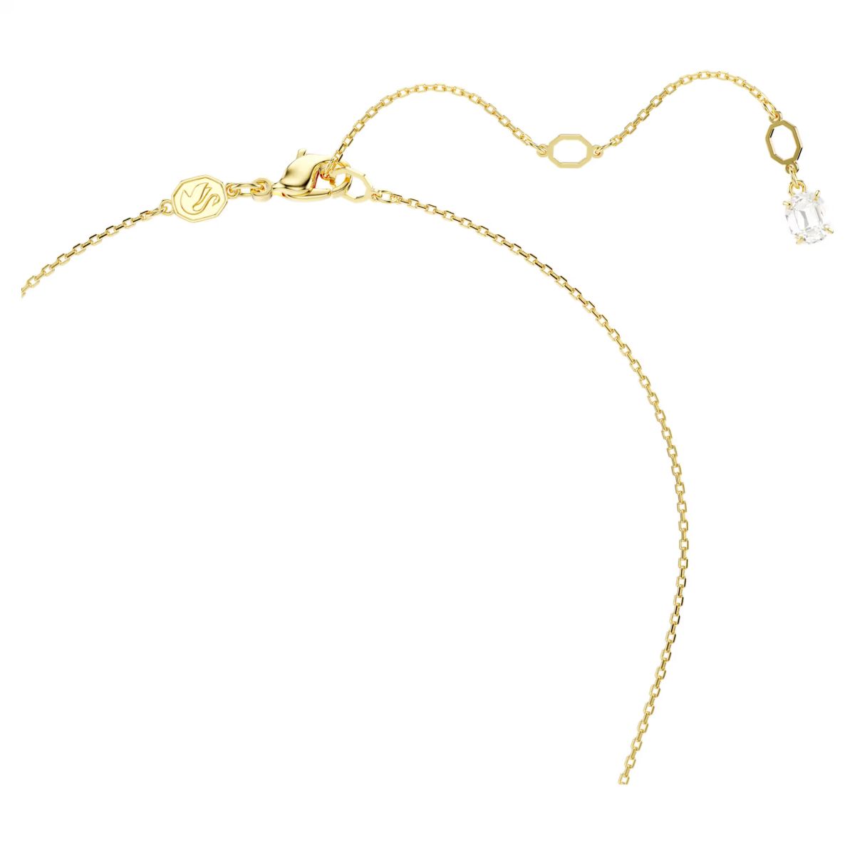 Snake pendant, Crystal pearl, Mixed cuts, Year of the Snake, White, Gold-tone plated