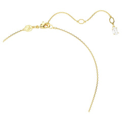Snake pendant, Crystal pearl, Mixed cuts, Year of the Snake, White, Gold-tone plated
