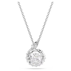 Snake pendant, Mixed cuts, Year of the Snake, White, Rhodium plated