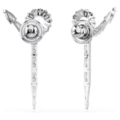 Snake drop earrings, Mixed cuts, Year of the Snake, White, Rhodium plated