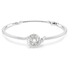 Snake bracelet, Mixed cuts, Year of the Snake, White, Rhodium plated