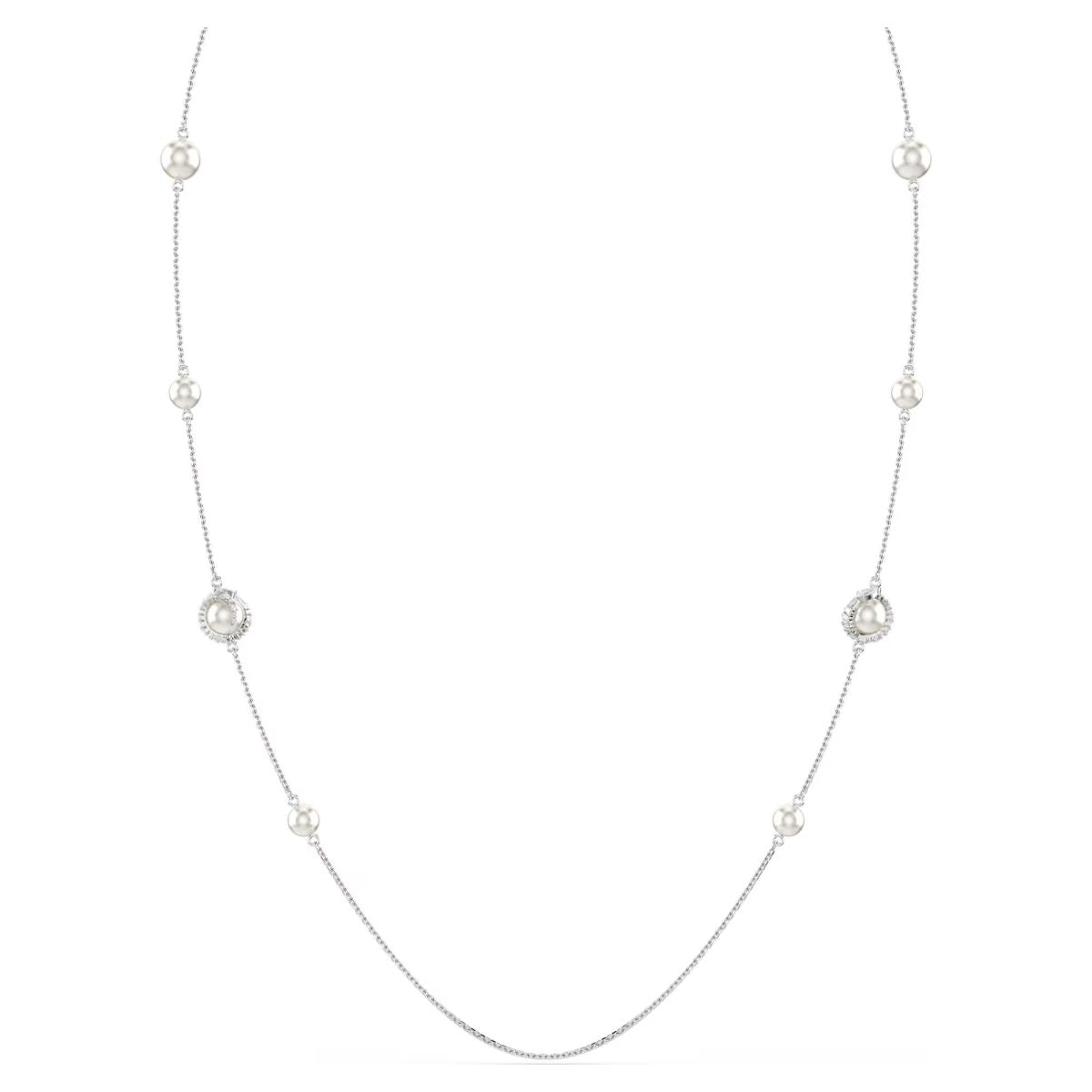 Snake strandage, Crystal pearl, Mixed cuts, Year of the Snake, White, Rhodium plated