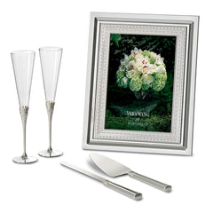 With Love Silver Toasting Flutes, Pair