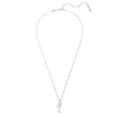 Matrix pendant, Mixed cuts, White, Rhodium plated