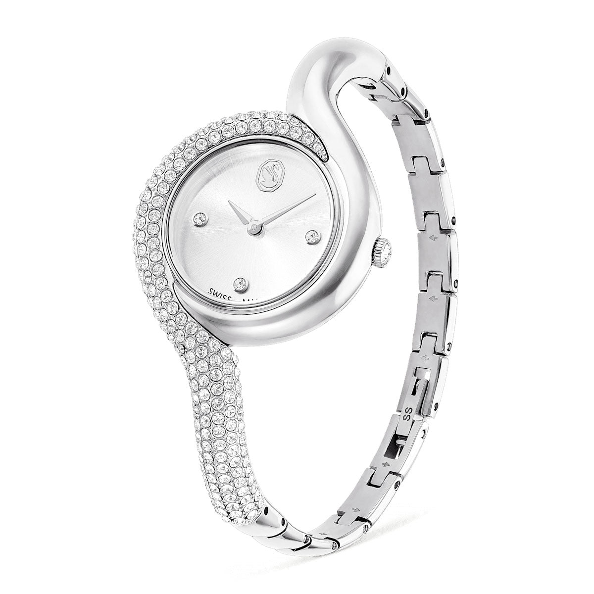 Dextera Asymmetric watch, Swiss Made, Metal bracelet, Silver tone, Stainless Steel