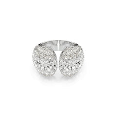Sublima cocktail ring, Round cut, White, Rhodium plated