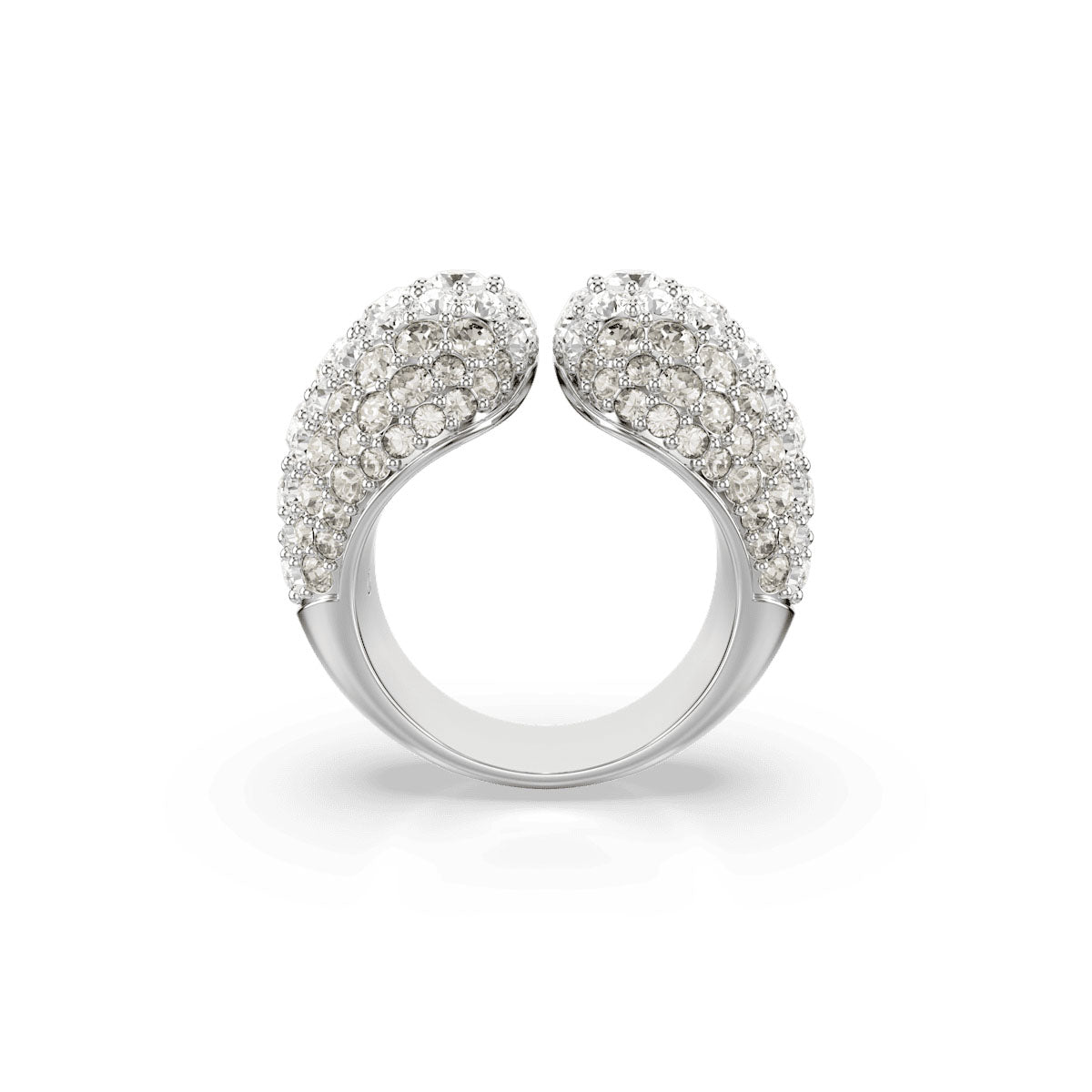 Sublima cocktail ring, Round cut, White, Rhodium plated
