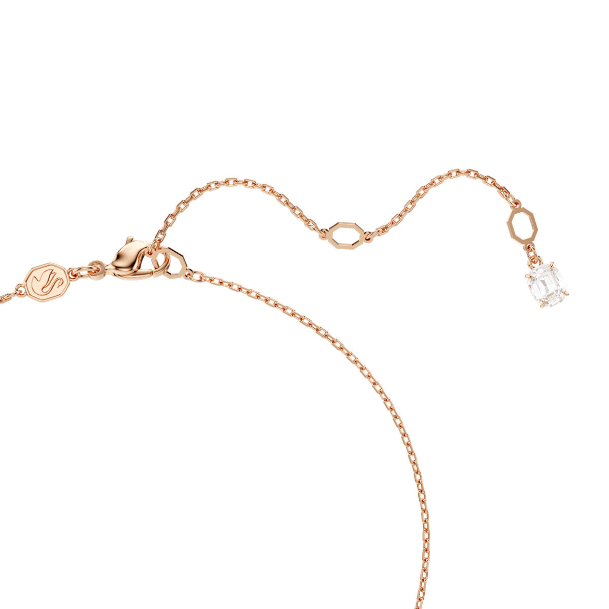 Stilla Attract pendant, Square cut, White, Rose gold-tone plated