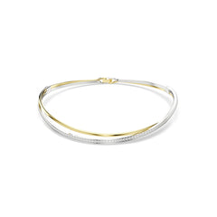 Hyperbola choker, Round cut, White, Mixed metal finish