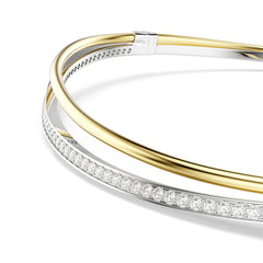 Hyperbola choker, Round cut, White, Mixed metal finish