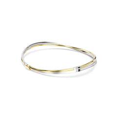 Hyperbola choker, Round cut, White, Mixed metal finish