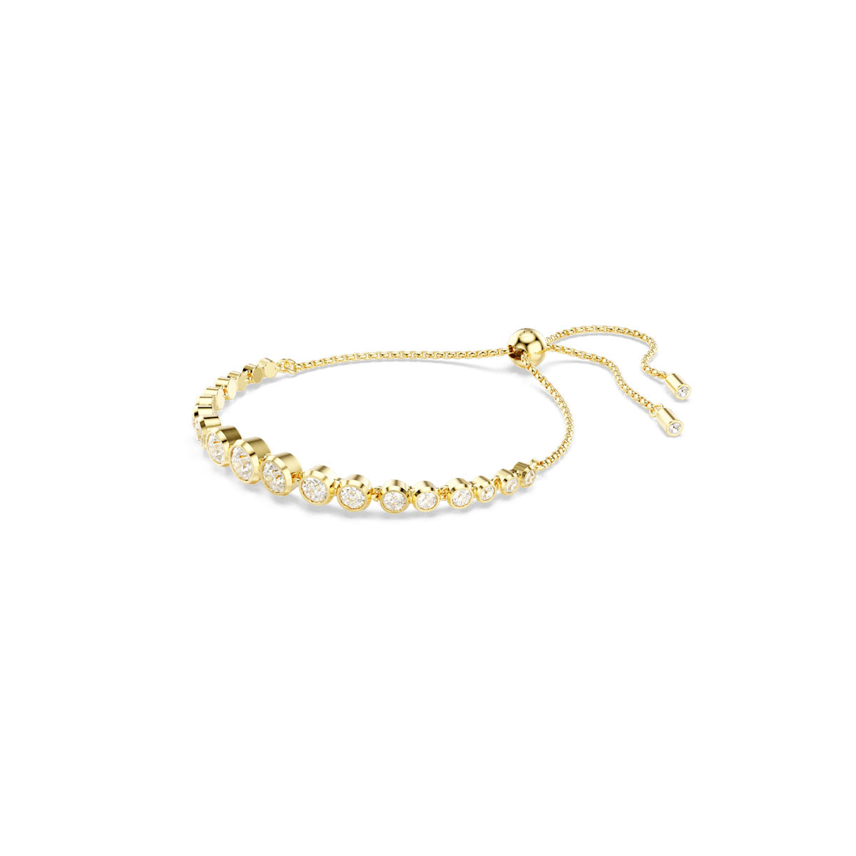 Imber Tennis bracelet, Mixed round cuts, White, Gold-tone plated