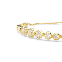 Imber Tennis bracelet, Mixed round cuts, White, Gold-tone plated