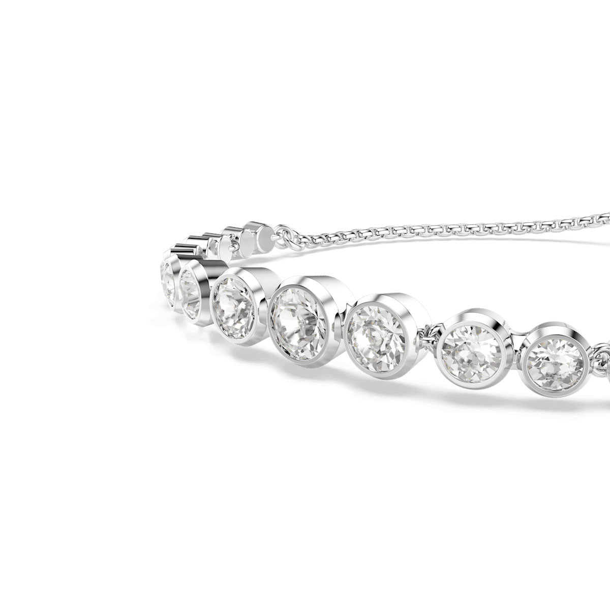 Imber Tennis bracelet, Mixed round cuts, White, Rhodium plated