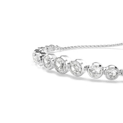 Imber Tennis bracelet, Mixed round cuts, White, Rhodium plated