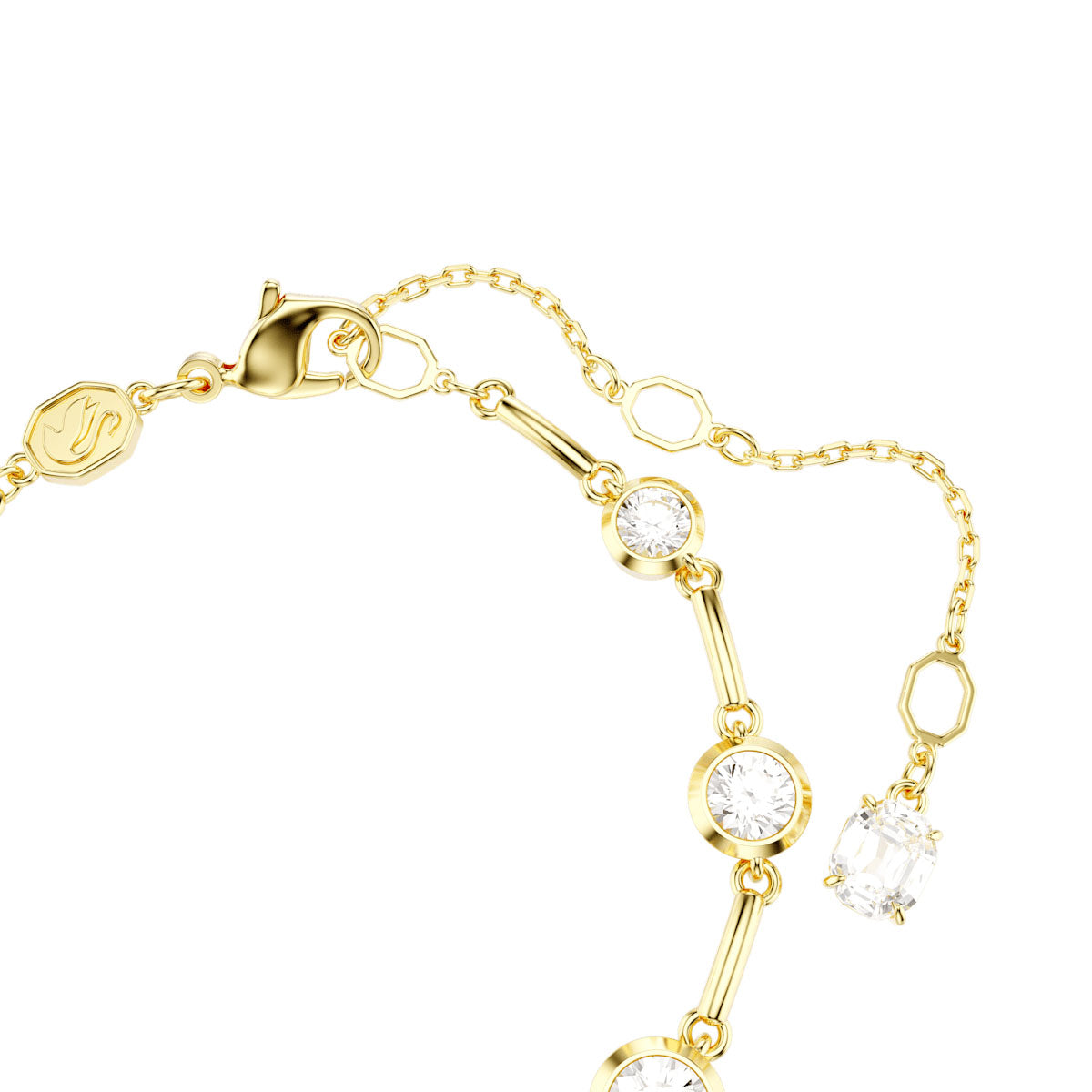 Imber Tennis bracelet, Mixed round cuts, White, Gold-tone plated