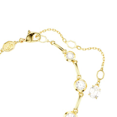 Imber Tennis bracelet, Mixed round cuts, White, Gold-tone plated