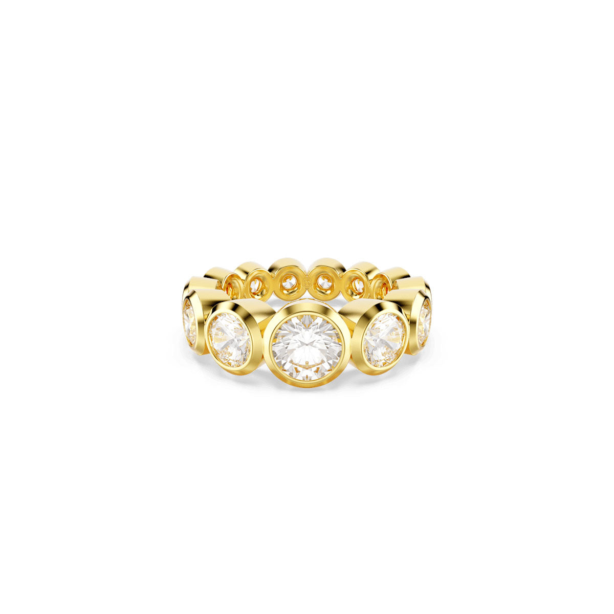 Imber ring, Mixed round cuts, White, Gold-tone plated