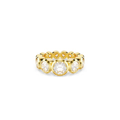 Imber ring, Mixed round cuts, White, Gold-tone plated
