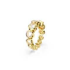 Imber ring, Mixed round cuts, White, Gold-tone plated
