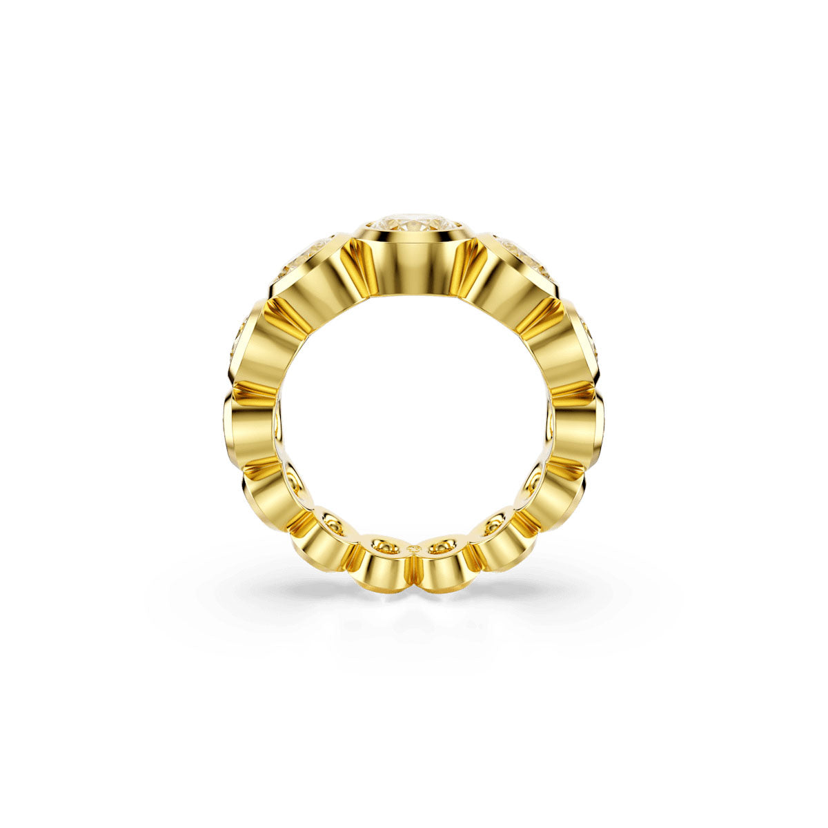 Imber ring, Mixed round cuts, White, Gold-tone plated