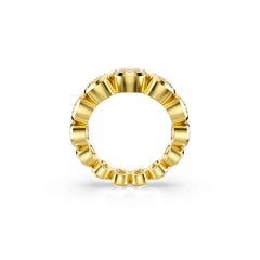Imber ring, Mixed round cuts, White, Gold-tone plated