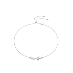 Constella necklace, Crystal pearl, Round cuts, White, Rhodium plated