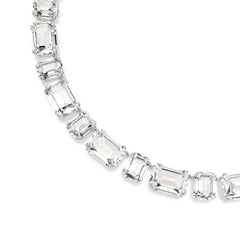 Millenia Tennis necklace, Octagon cut, White, Rhodium plated