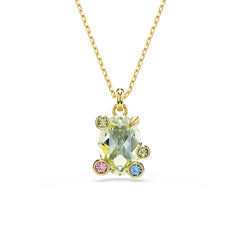 Gema pendant, Mixed cuts, Multicolored, Gold-tone plated