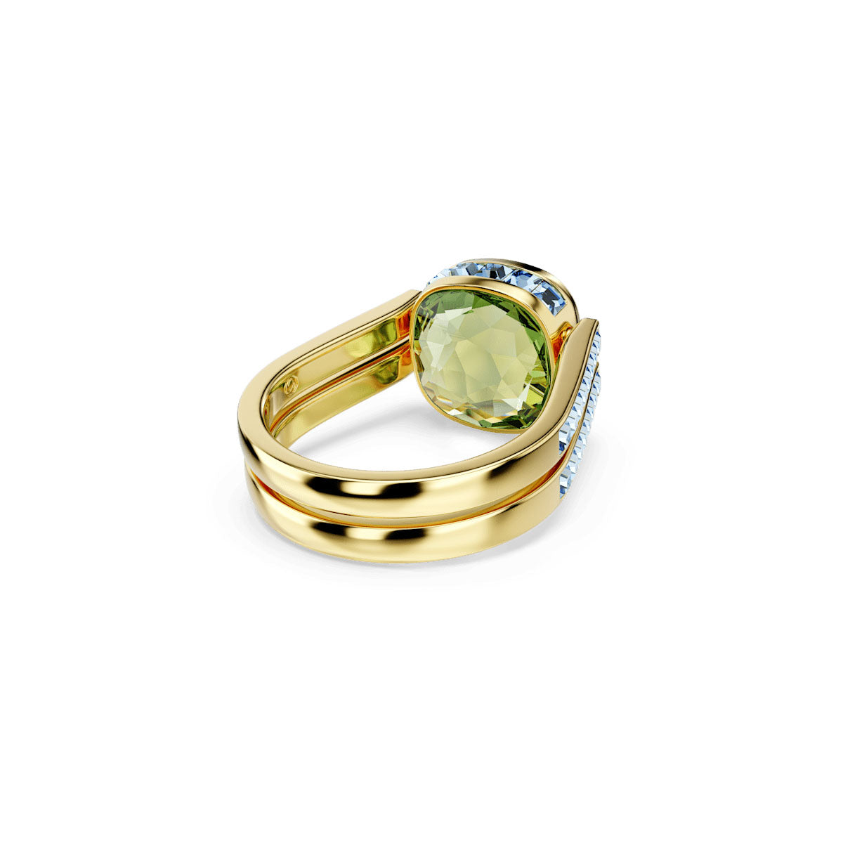 Chroma ring, Cushion cut, Multicolored, Gold-tone plated