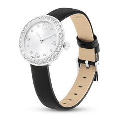 Matrix Tennis watch, Swiss Made, Leather strap, Black, Stainless Steel