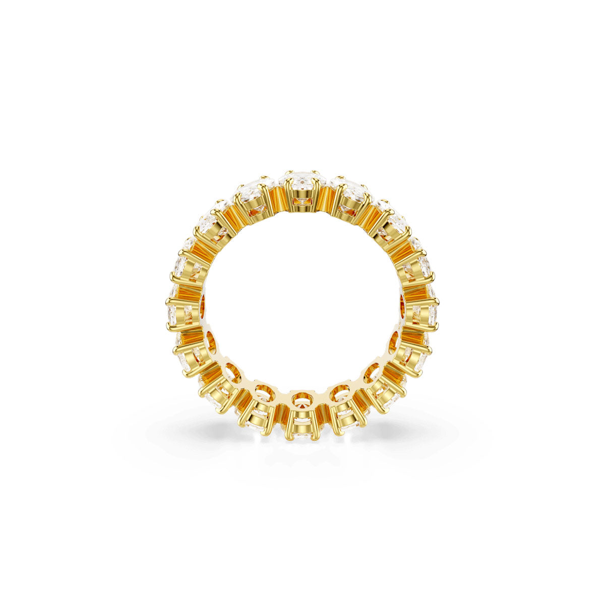 Matrix ring, Oval cut, White, Gold-tone plated
