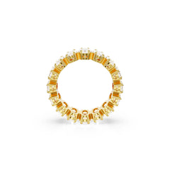 Matrix ring, Oval cut, White, Gold-tone plated