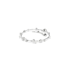 Constella Tennis bracelet, Crystal pearl, Round cuts, White, Rhodium plated