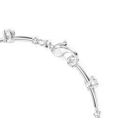 Constella Tennis bracelet, Crystal pearl, Round cuts, White, Rhodium plated