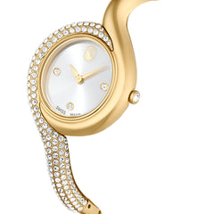 Dextera Asymmetric watch, Swiss Made, Metal bracelet, Gold tone, Gold-tone finish