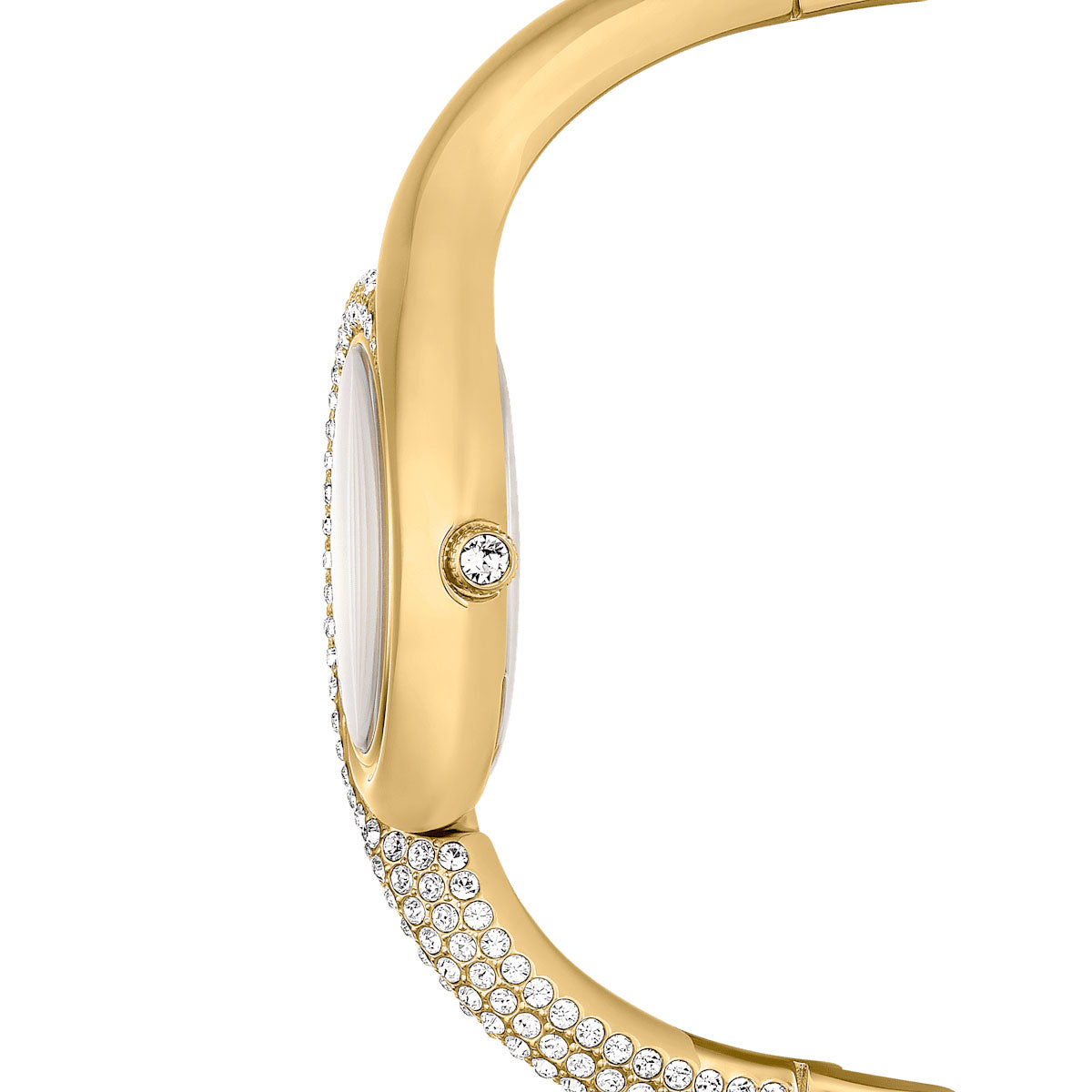 Dextera Asymmetric watch, Swiss Made, Metal bracelet, Gold tone, Gold-tone finish